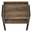 Table d'appoint, table d'appoint, table de bout, table de chevet, lampe, salon et chambre à coucher, stratifié brun, métal noir-2121788905