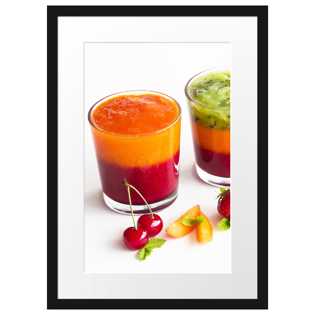 Gerahmter Fotodruck Gesunde Frucht-Smoothies