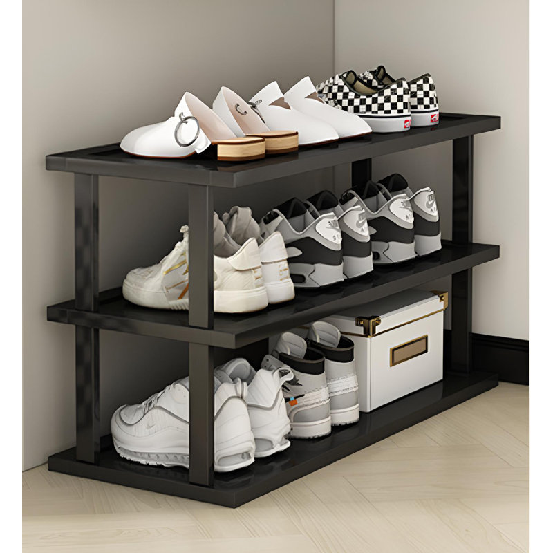 Étagère à chaussures, étagère à chaussures noire