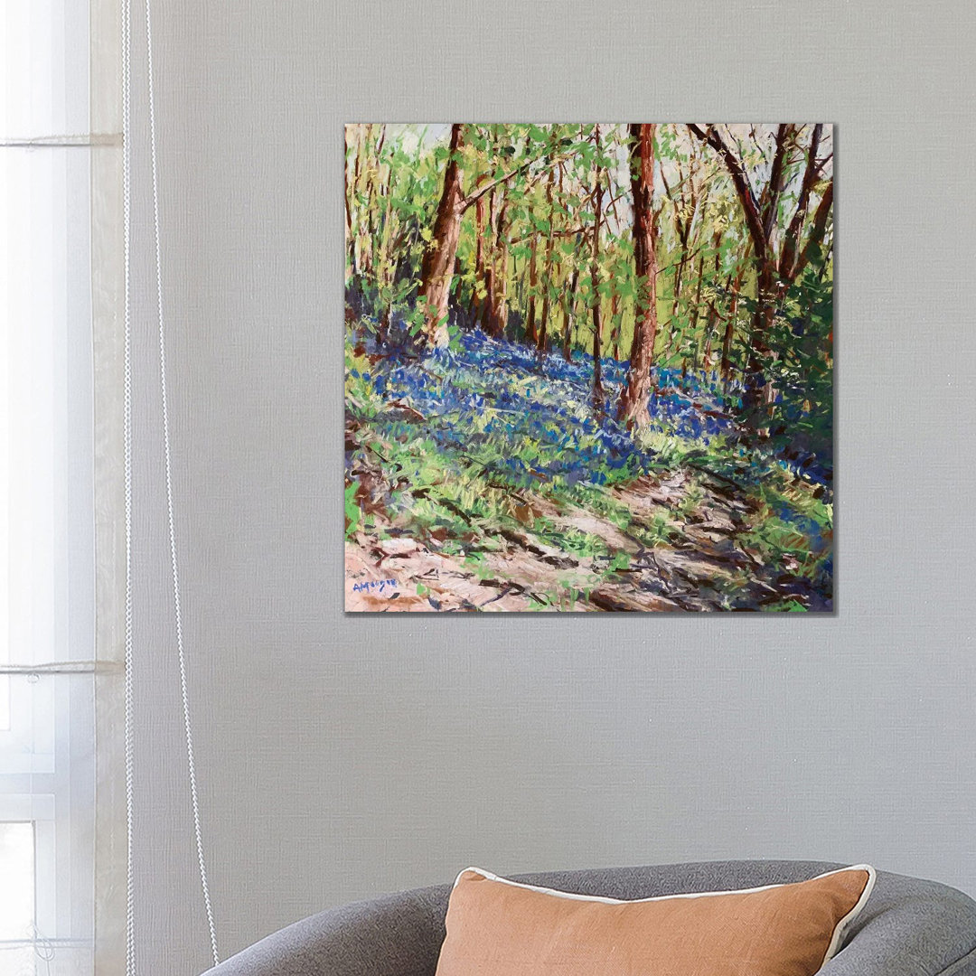 Blue Wood von Andrew Moodie - Galerie-verpackte Leinwand Giclée auf Leinwand