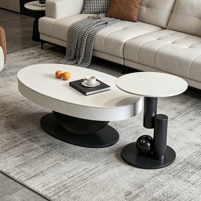 Minimalist Small Apartment Home Oval Coffee Table