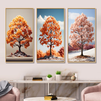 Érable doux aux tons neutres doux - ensemble de 3 décorations murales érable