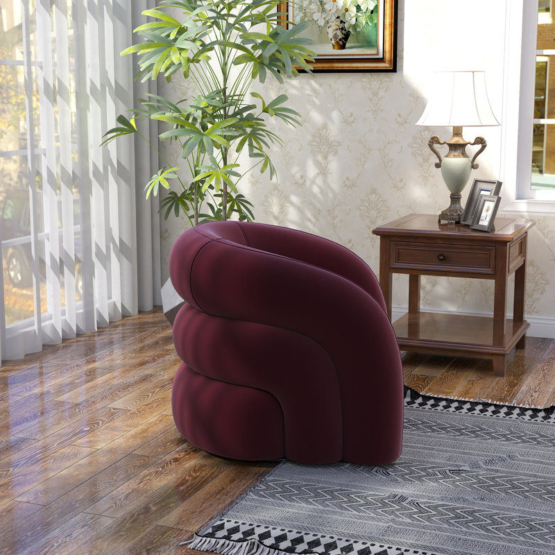 Bricyn Swivel Barrel Chair, Red
