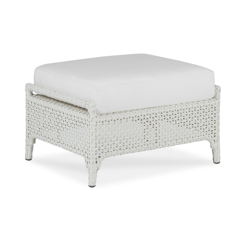 Tangier Outdoor Ottoman, Chalk White, Navy 71629L58