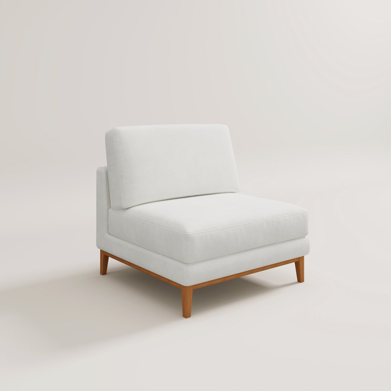 Fauteuil d'appoint modulaire rembourré sans accoudoirs, White