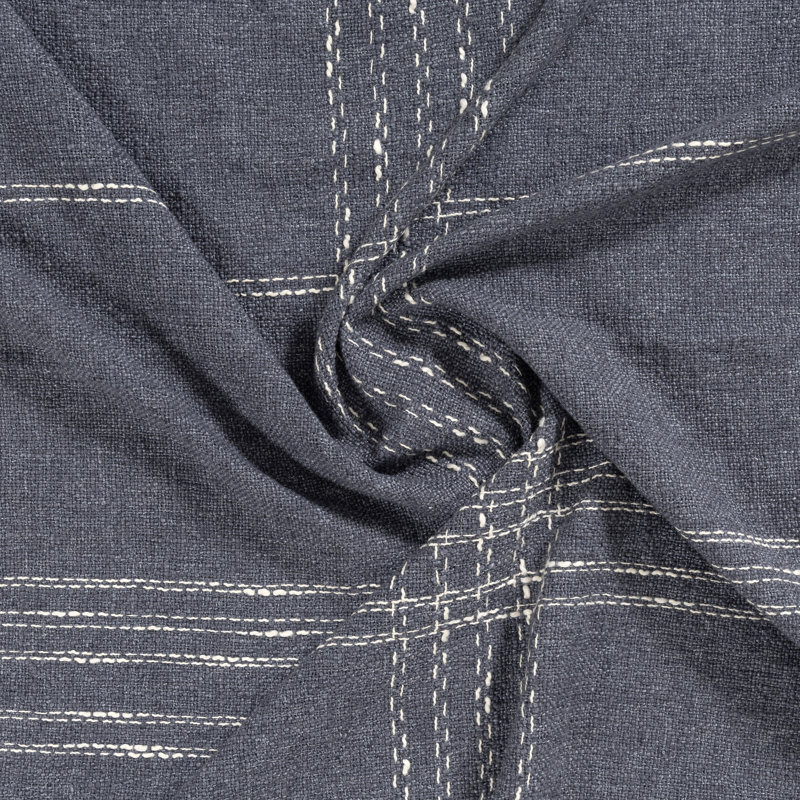 Jeté de lit bleu en coton tissé à la main