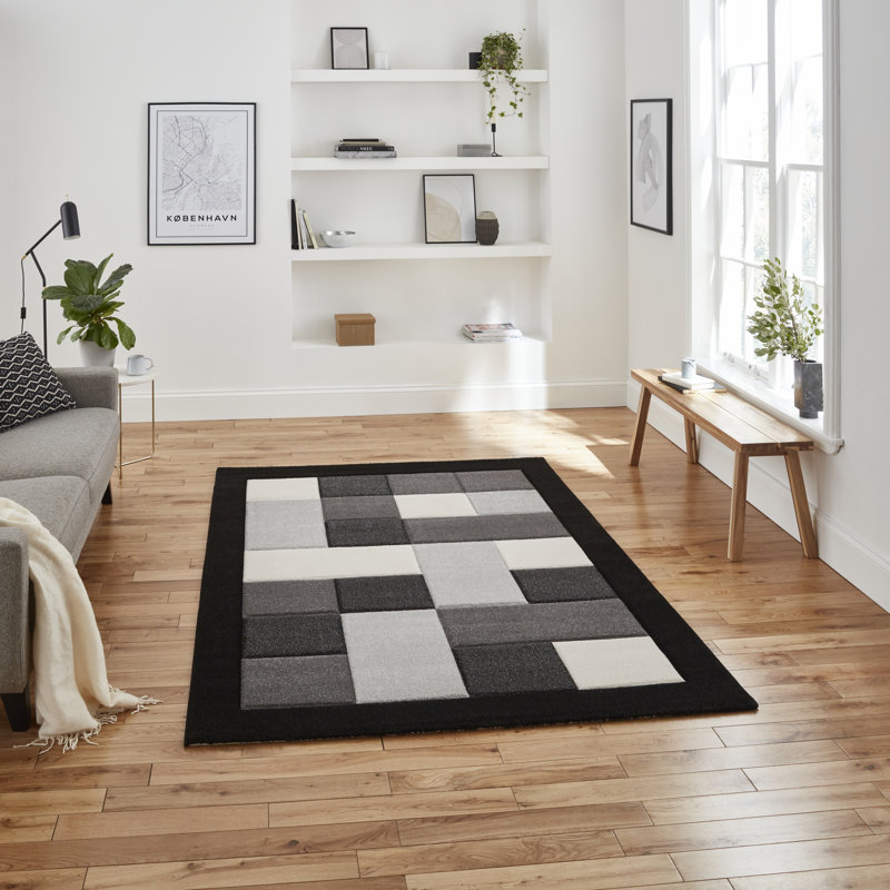 Tenenbaum area rug Machine Woven Black, Rectangle 60 x 120cm