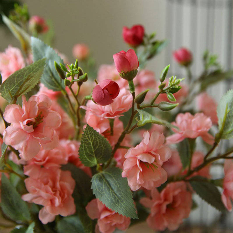 Paquet de 3 tiges de fleurs artificielles de camélia, Rose
