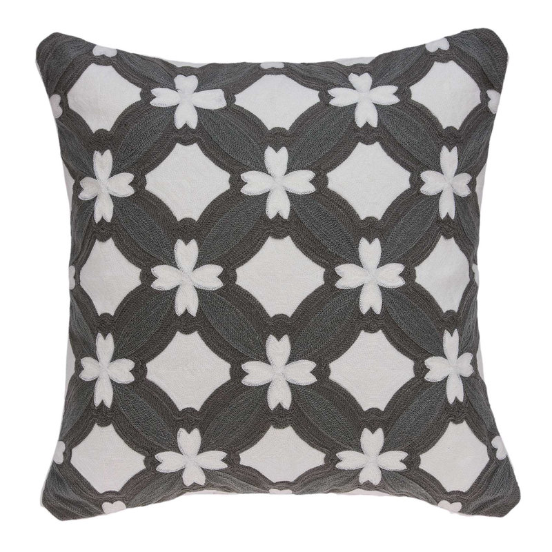 Coussin décoratif carré en coton 20 po Parka Collection Noma, Polyester/ bourre en polyester