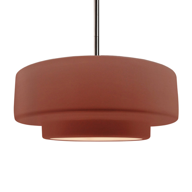Luminaire suspendu à 1 lumière Meydan, Argile Canyon / nickel, H 6 po x l 16,25 po x P 16,25 po, Nickel brossé