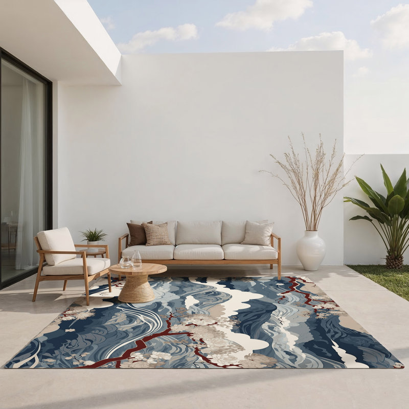 Tapis intérieur et extérieur Amber Tide, Rectangulaire 2 pi x 3 pi
