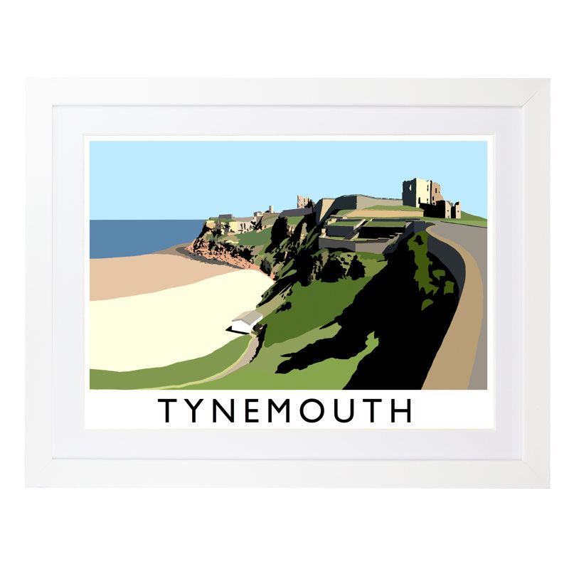 'Tynemouth' by Richard O'Neil - Print, White Wood Frame, 33.5 cm H x 43.5 cm W x 2.2 cm D