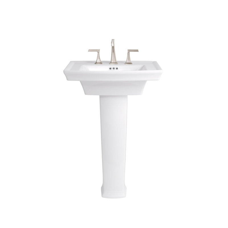 DXV Wyatt 24 Inch Sink with Pedestal - Three Faucet Holes