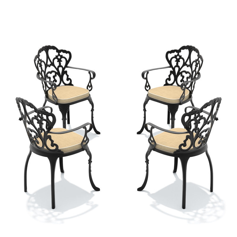 Chaises de salle à manger en aluminium durables, élégance extérieure confortable