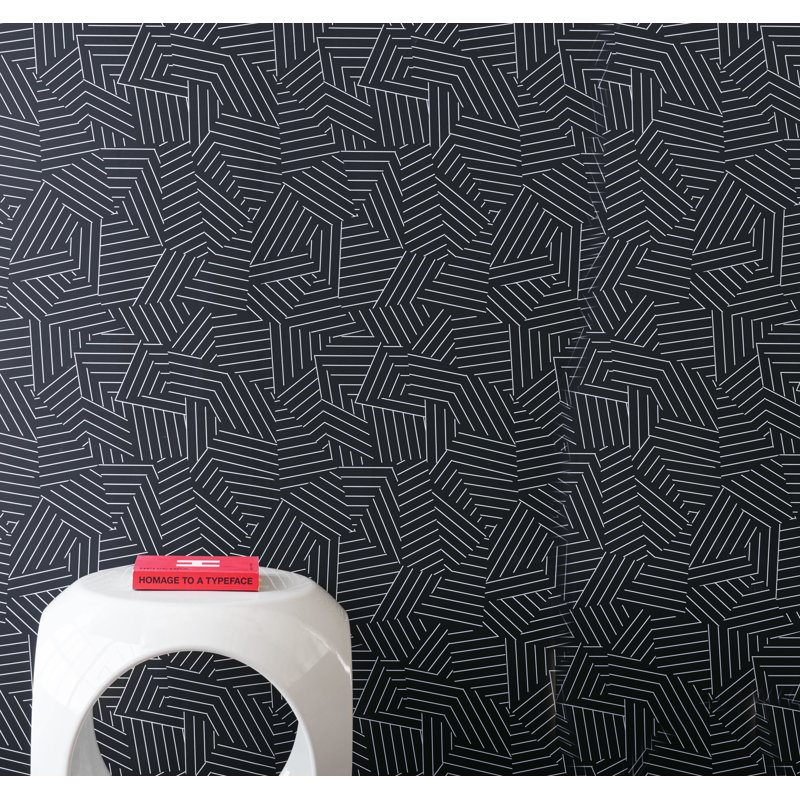 Schumacher x Miles Redd Deconstructed Stripe Wallpaper, Ivory/Black