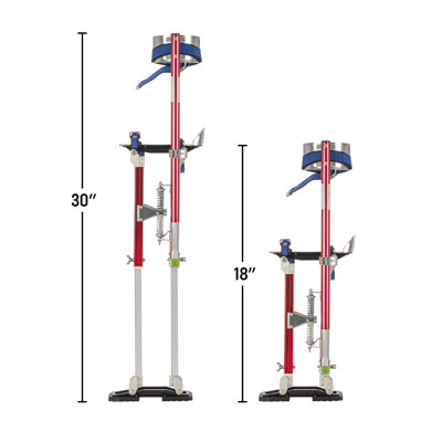 Pentagon Tools Drywall Stilts - Adjustable Height Stilts for Adults - Lightweight Paint Stilts with Protective Pads - Durable Nonslip Work Stilts for Sheetrock or Painting