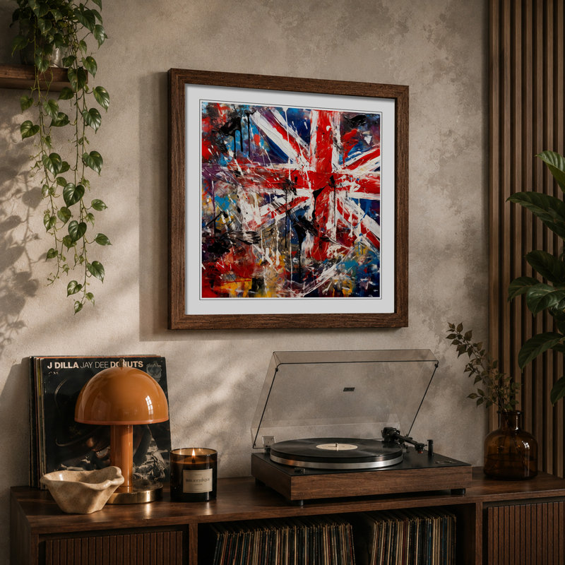 Union Jack Expressionism - Framed Print, Walnut