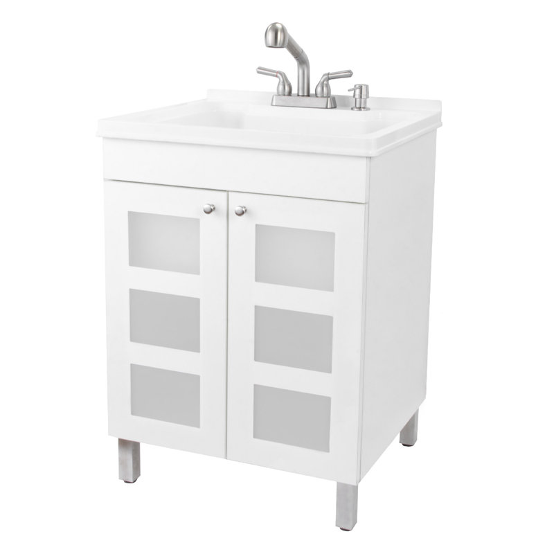 Ensemble de meuble-lavabo simple 24 po Hamdy, Acier inoxydable
