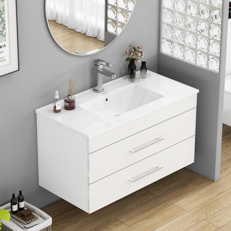 36-Inch Wall-Mounted Bathroom Vanity