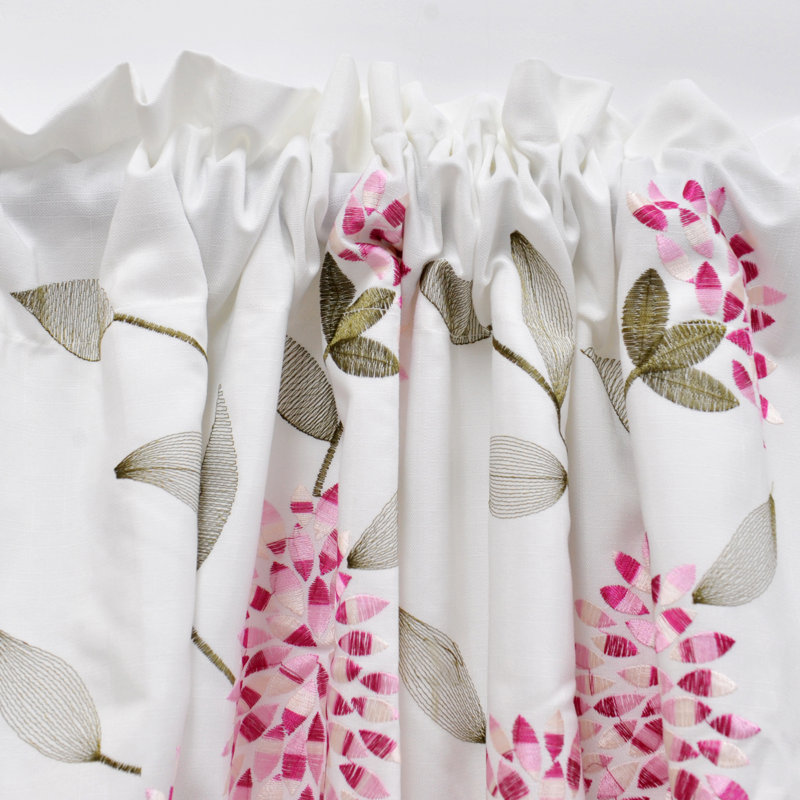 Floral Scalloped Window Valance, Burgundy