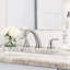 Robinet de lavabo de salle de bain espacé Aleasha, robinet à 3 trous avec bonde escamotable-89200505