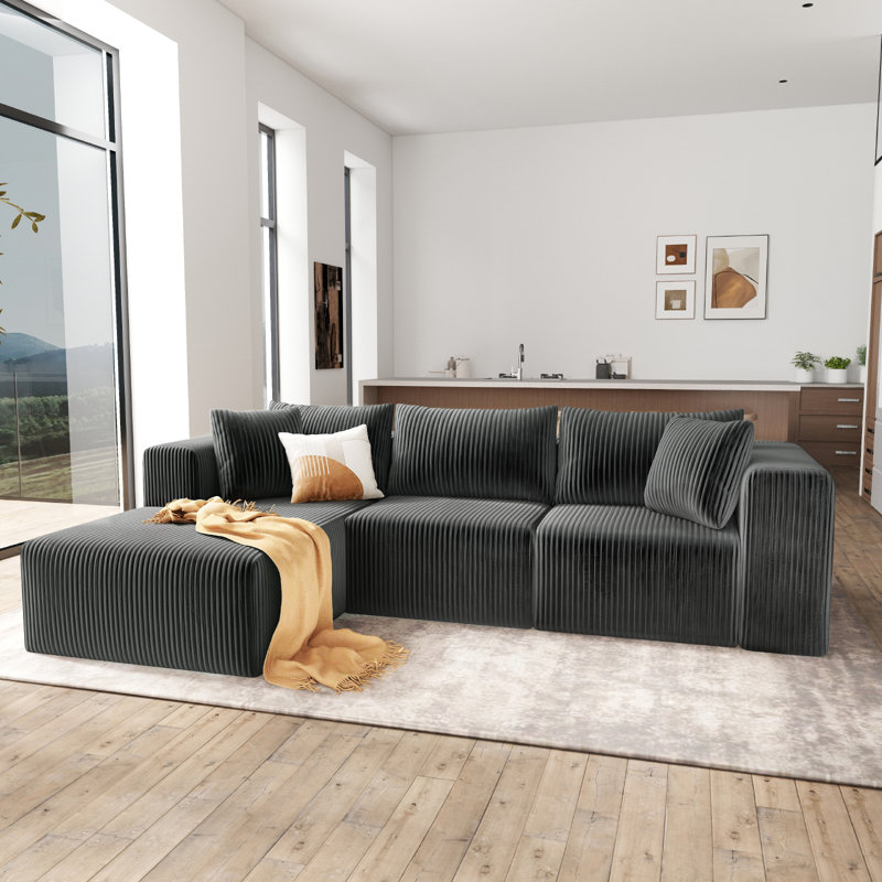 Canapé modulaire Boneless 109 po Cloud, Orienté à gauche (vu de face), Gris
