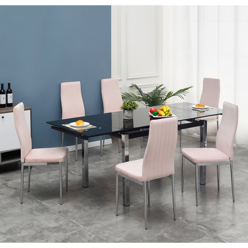 Amersfoort Dining Set, Black, Pink