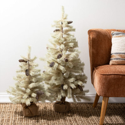 Ensemble de 2 sapins de Noël artificiels 38 po et 24 po