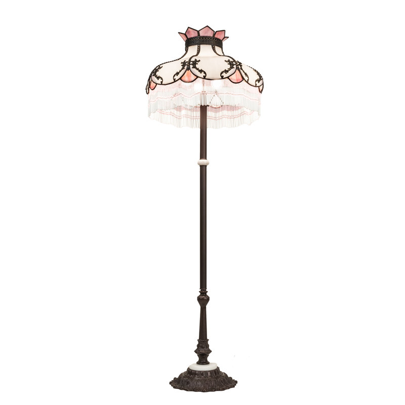 Greenbriar Oak Floor Lamp, White/Beige