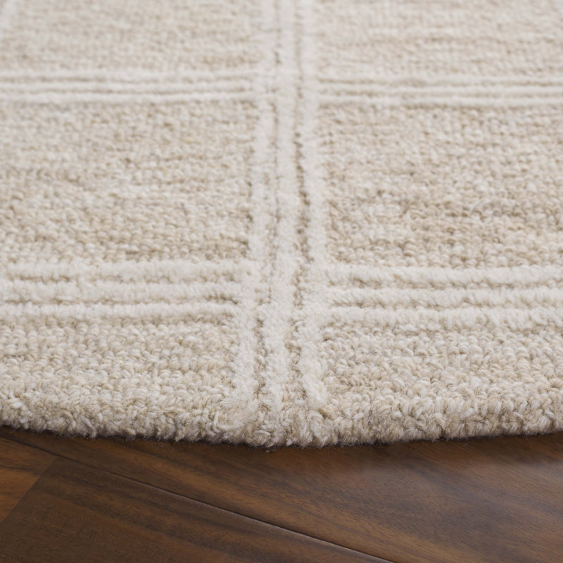 Karnak Hand Tufted Wool & Cotton Plaid Rug, Round 6'