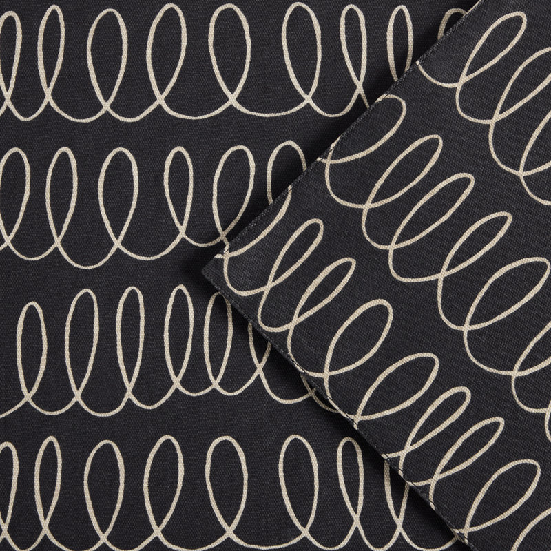 Loop And Dot 100% Cotton Rectangle, Onyx Black/Gray