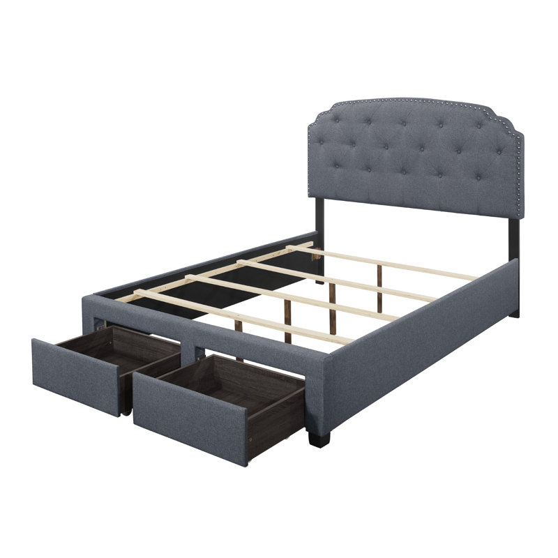 Ayotte Upholstered Standard Storage Bed, Dark Gray, Queen