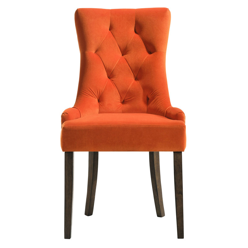 De 2 chaises à dossier orange pour la salle à manger - 2 pièces rectangulaires classiques et intemporels en radiant illuminent votre pièce