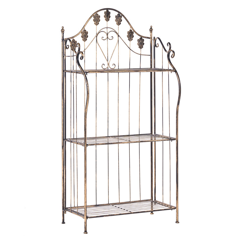 59cm W Iron Shelving Unit, Black
