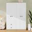 Garde-robe 4 portes avec tiroirs, tablette et tringle