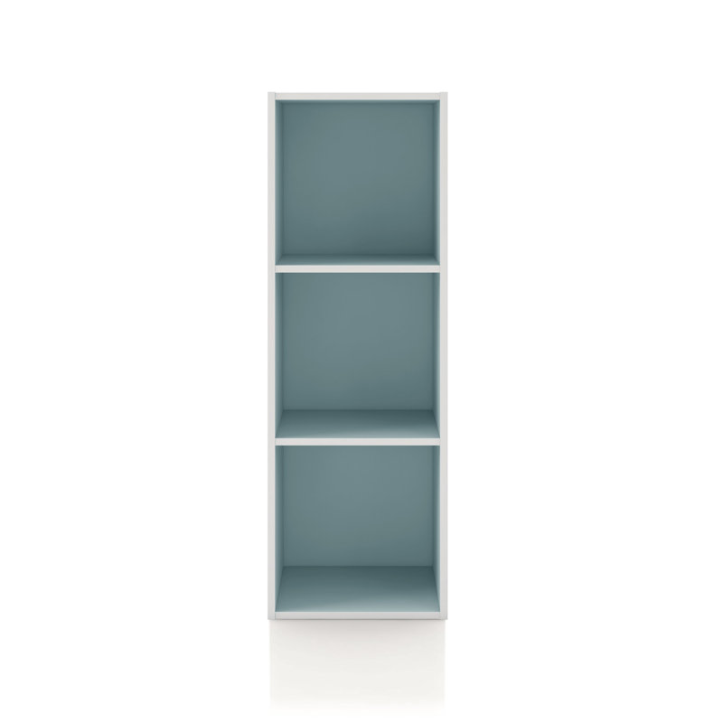 Bibliothèque de rangement modulable, 3 cubes, Bleu clair