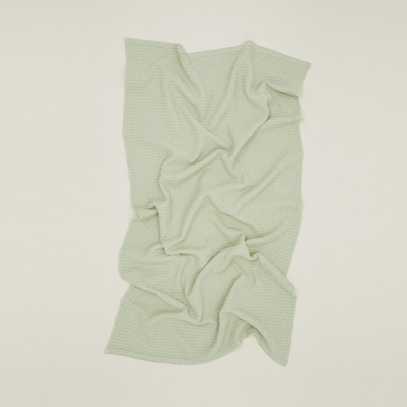 Simple Waffle Bath Sheet, Sage