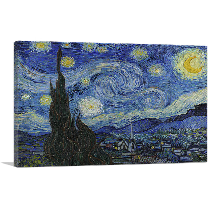 La nuit étoilée 1889 - reproduction, H 12 po x l 18 po x 1,5 po