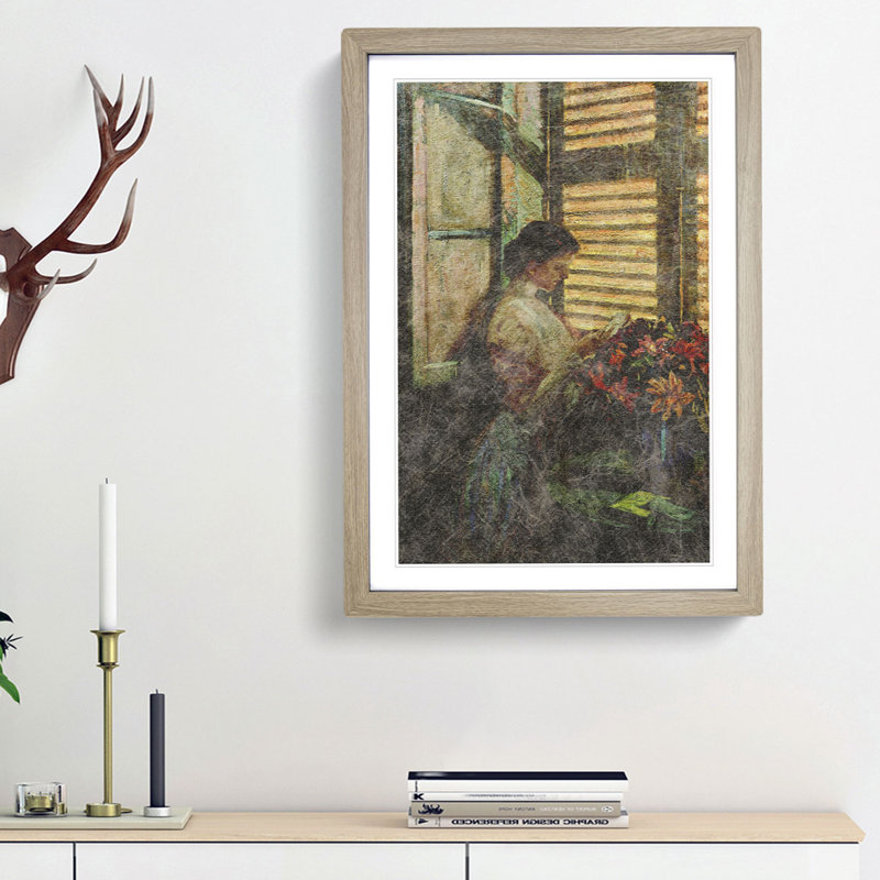 Happy Morning by Fujishima Takeji - Picture Frame Painting Print, 48cm H x 36cm W x 2cm D, Oak Framed