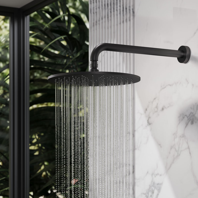 Angelsey 3 Sprayer Shower System Black, 12" & 6" Dual Shower Head with Handshower Faucet Set, Pressure Balance Valve Included, Bathroom Shower Fixtures