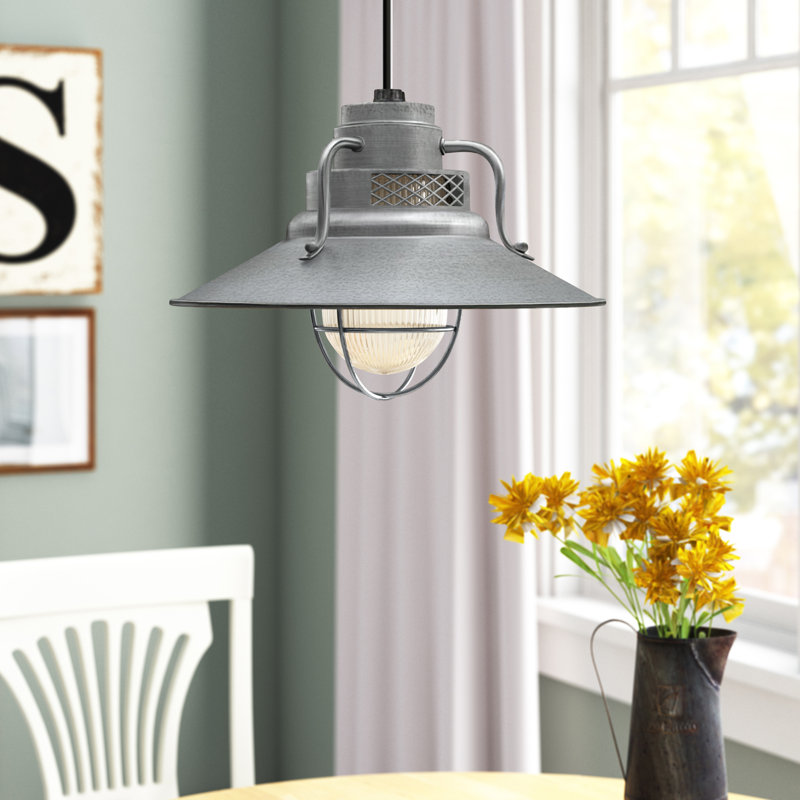 Fitzhugh 1 - Light Single Pendant, 9.5" H x 14" W, Galvanized