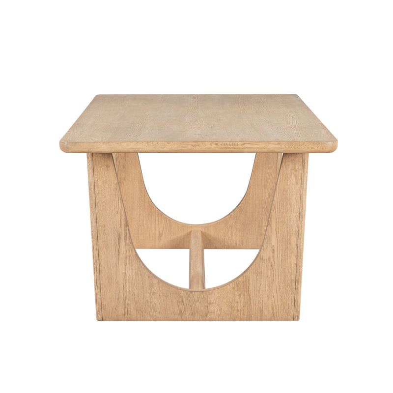 Stratos Wood 96" Dining Table in Raw Oak Finish with Clean Modern Design