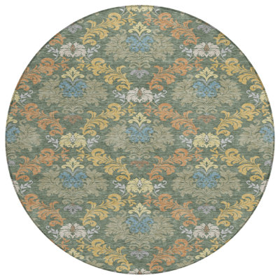 Machine Washable Indoor/Outdoor Chantille ACN2544 Damask Rug