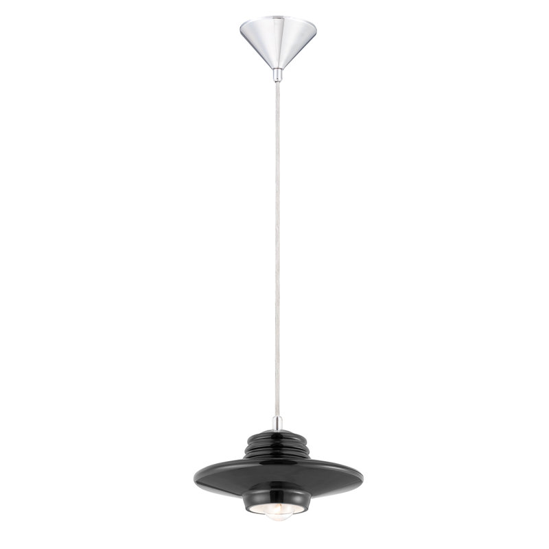 Luminaire suspendu géométrique simple à 1 lumière, Noir