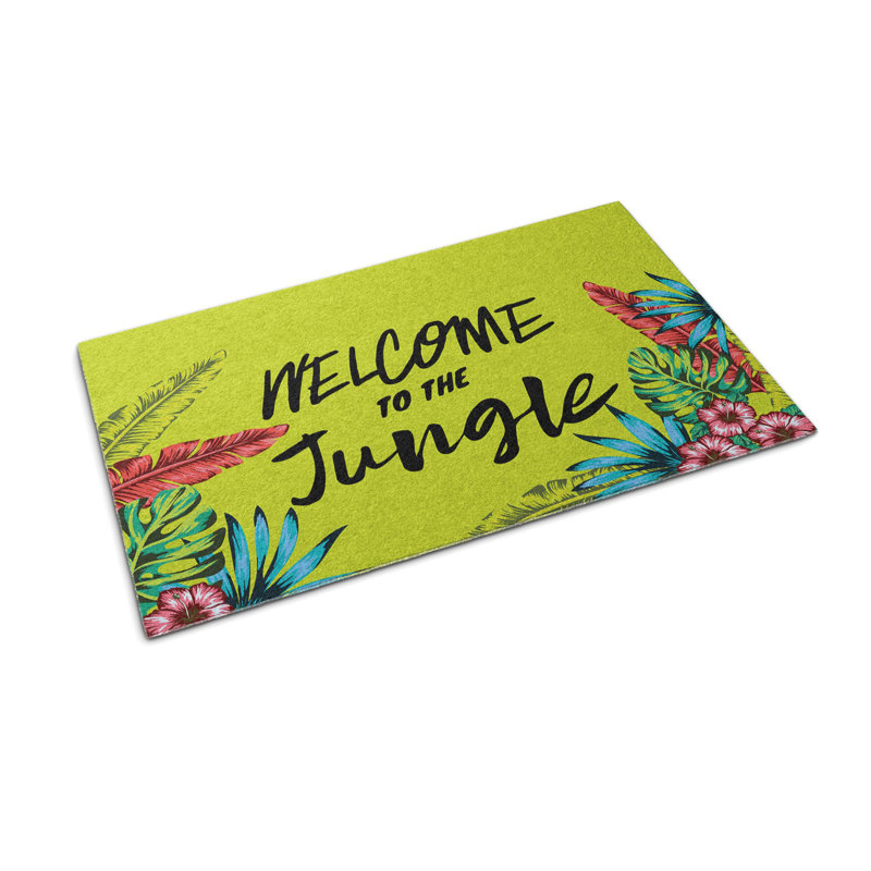 Non-Slip Floral Outdoor Doormat