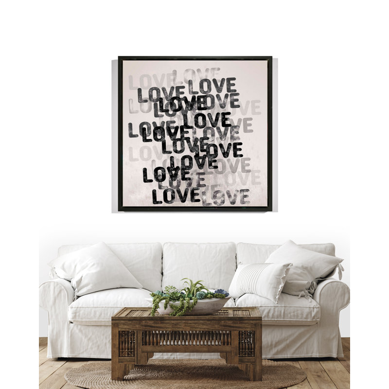 Love, Black Floater Framed, 51" H x 51" W