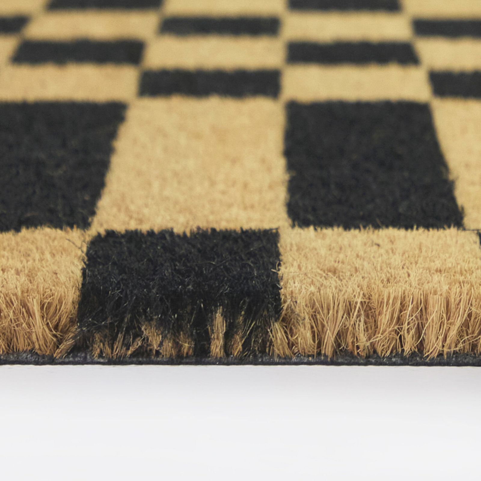 Checkerboard Stripe Geometric Doormat