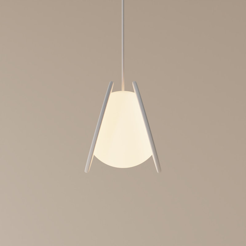 Pendulum Pendant Light, Snow, White, 14" H x 9.69" W x 8.03" D
