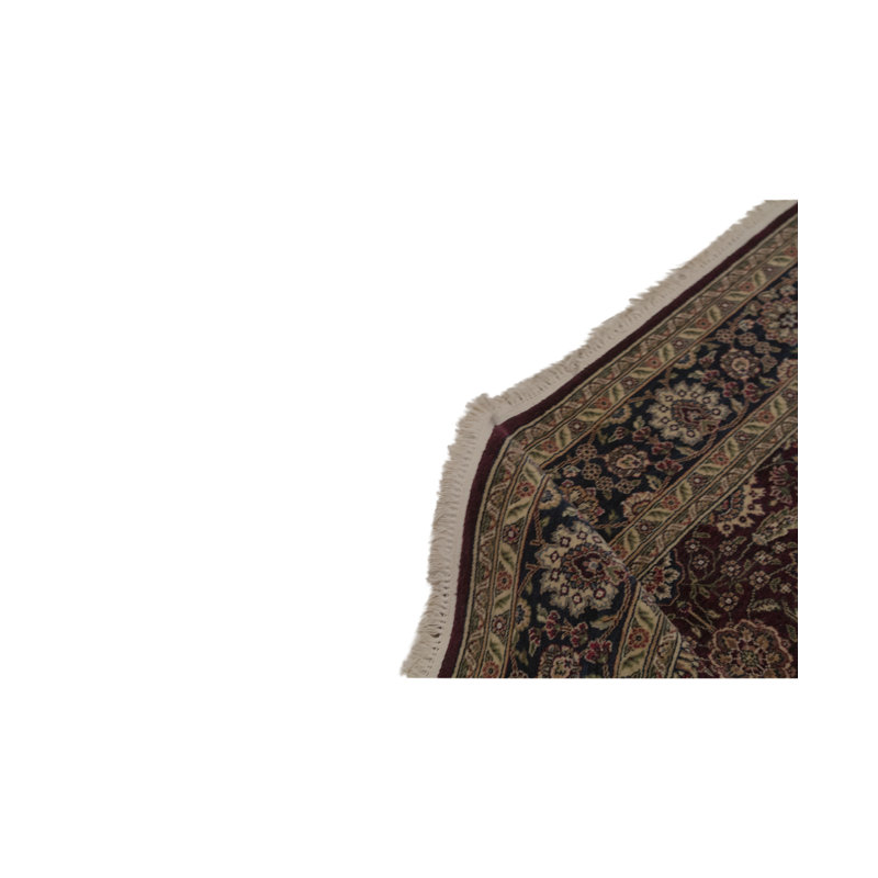 Manchuria Wool Oriental Area Rug in Wine/Black/Beige
