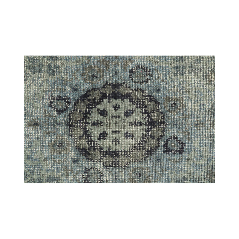 Distressed Homage Hand Knotted Wool Geometric Area Rug, Rectangle 10' x 14'